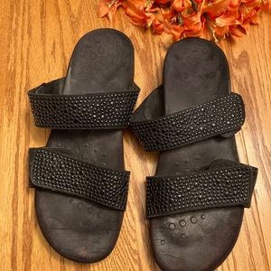 Vionic Two Cross Strap Jeweled Sandals